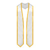 White/Gold Plain Graduation Stole with Trim Color & Classic End by Wholesale Grad Supply