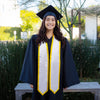 White/Gold Plain Graduation Stole with Trim Color & Classic End by Wholesale Grad Supply