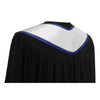 White/Navy Blue Plain Graduation Stole with Trim Color & Angled End by Wholesale Grad Supply