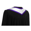 White/Purple Plain Graduation Stole with Trim Color & Classic End by Wholesale Grad Supply