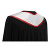 White/Red Plain Graduation Stole with Trim Color & Angled End by Wholesale Grad Supply