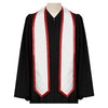 White/Red Plain Graduation Stole with Trim Color & Classic End by Wholesale Grad Supply
