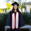 White/Red Plain Graduation Stole with Trim Color & Classic End by Wholesale Grad Supply