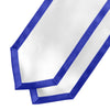 White/Royal Blue Plain Graduation Stole with Trim Color & Classic End by Wholesale Grad Supply
