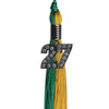 Emerald Green/Bright Gold Graduation Tassel with Black Bling Charm by Wholesale Grad Supply