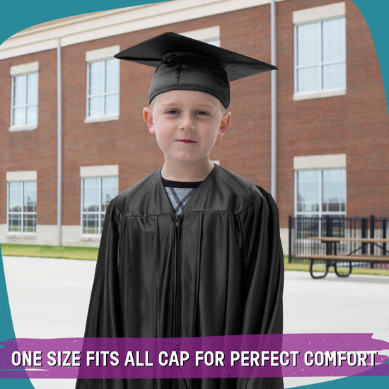 Shiny Black Graduation Cap and Gown for Pre - school - Wholesale Grad Supply