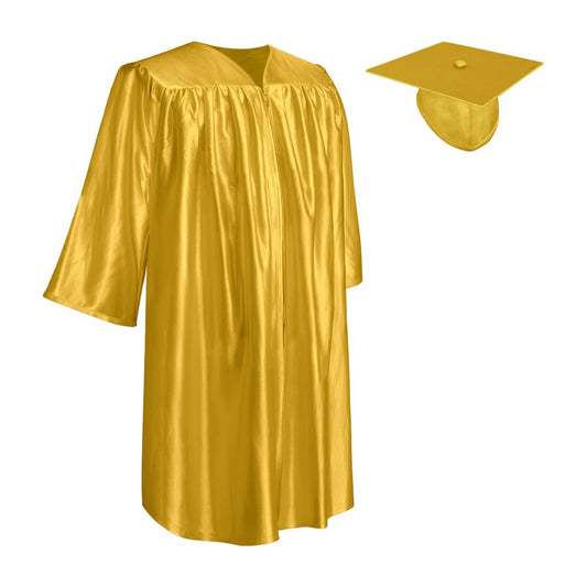 Shiny Gold Graduation Cap and Gown for Pre - school - Wholesale Grad Supply