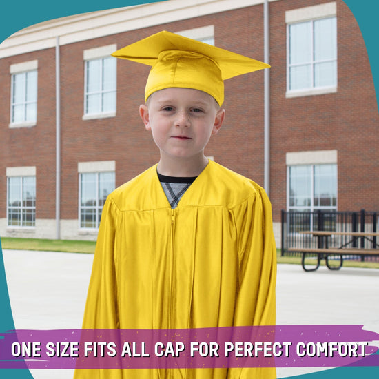 Shiny Gold Graduation Cap and Gown for Pre - school - Wholesale Grad Supply
