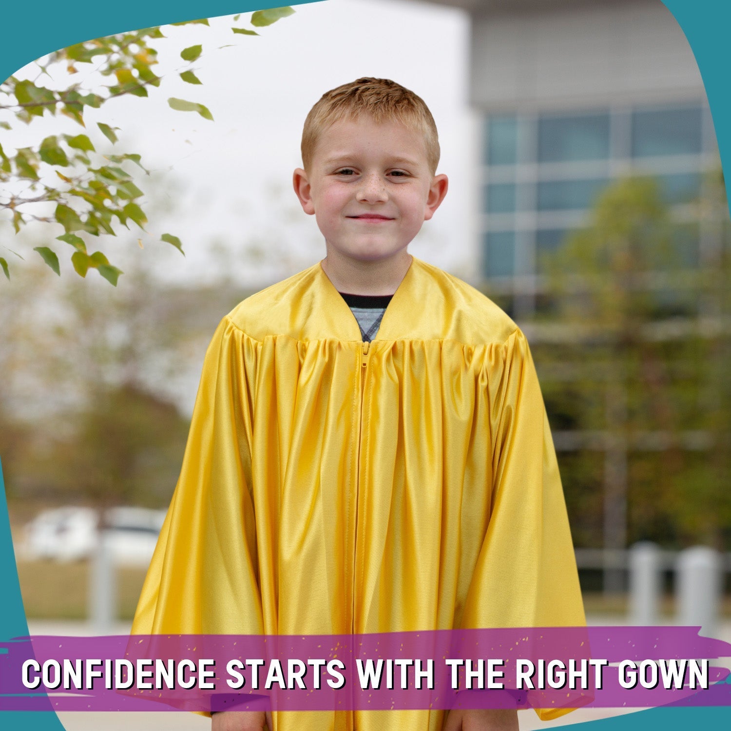 Shiny Gold Graduation Gown for Preschool - Wholesale Grad Supply