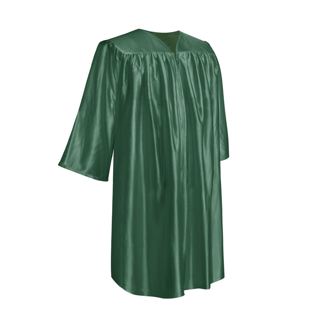Shiny Hunter Green Graduation Gown for Preschool - Wholesale Grad Supply