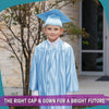 Shiny Light Blue Graduation Cap and Gown for Pre - school - Wholesale Grad Supply