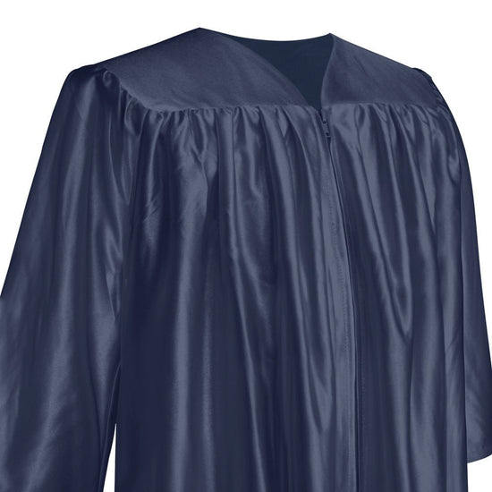 Shiny Navy Blue Graduation Gown for Preschool - Wholesale Grad Supply