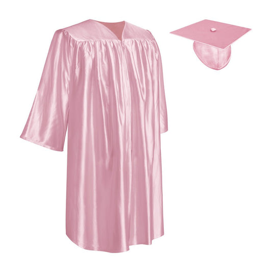 Shiny Pink Graduation Cap and Gown for Pre - school - Wholesale Grad Supply
