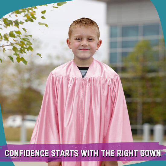 Shiny Pink Graduation Gown for Preschool - Wholesale Grad Supply
