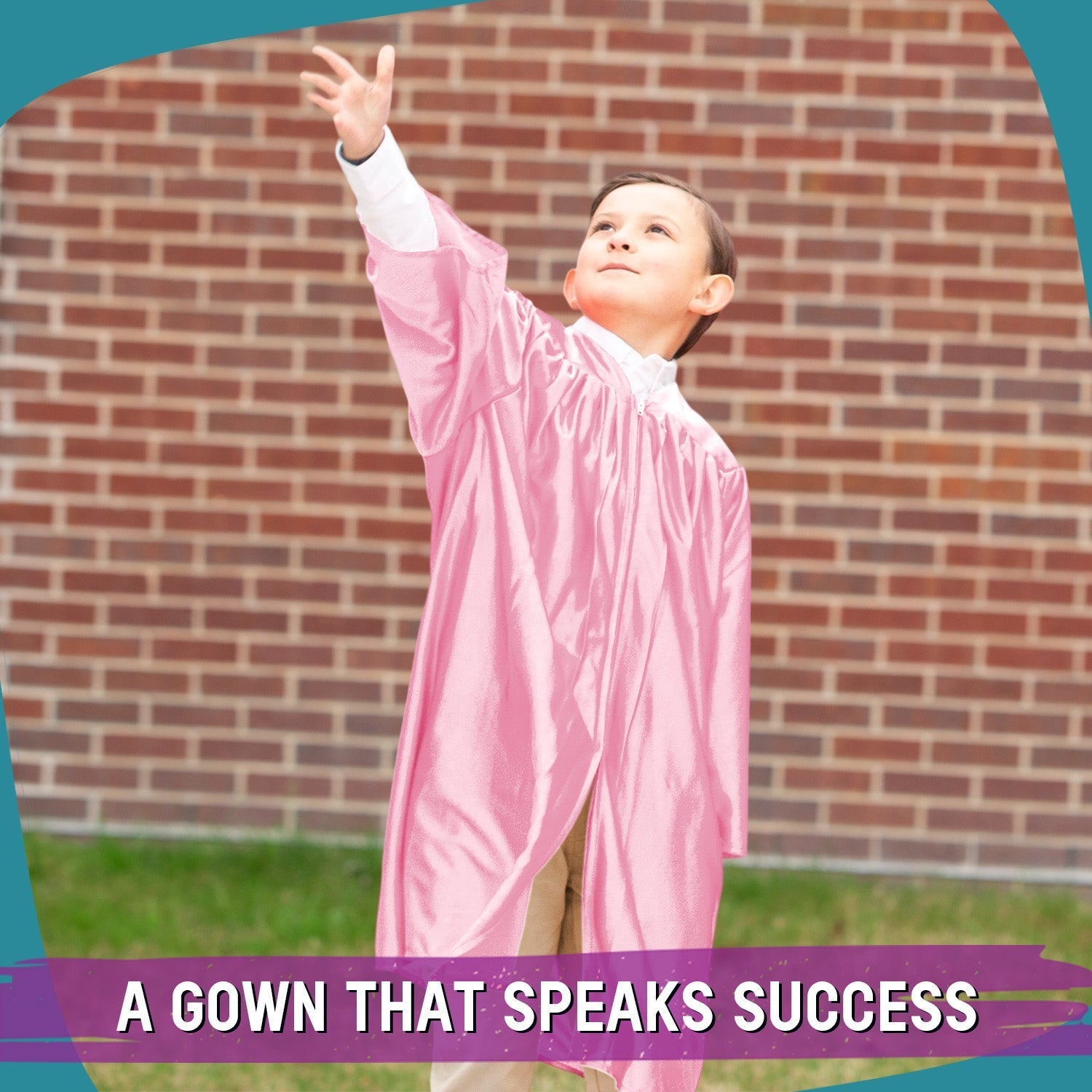 Shiny Pink Graduation Gown for Preschool - Wholesale Grad Supply