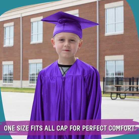 Shiny Purple Graduation Cap and Gown for Pre - school - Wholesale Grad Supply
