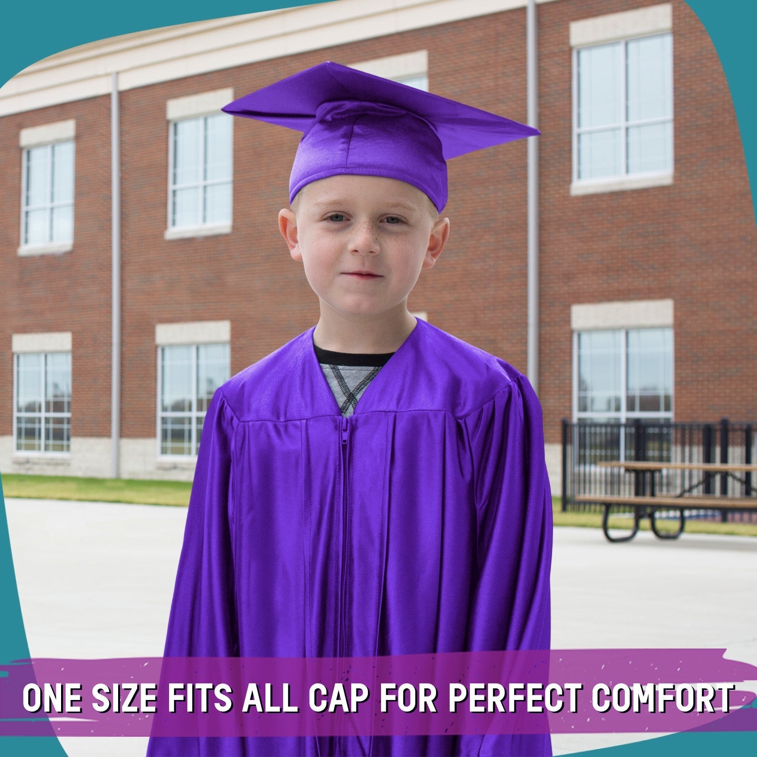 Shiny Purple Graduation Cap and Gown for Pre - school - Wholesale Grad Supply