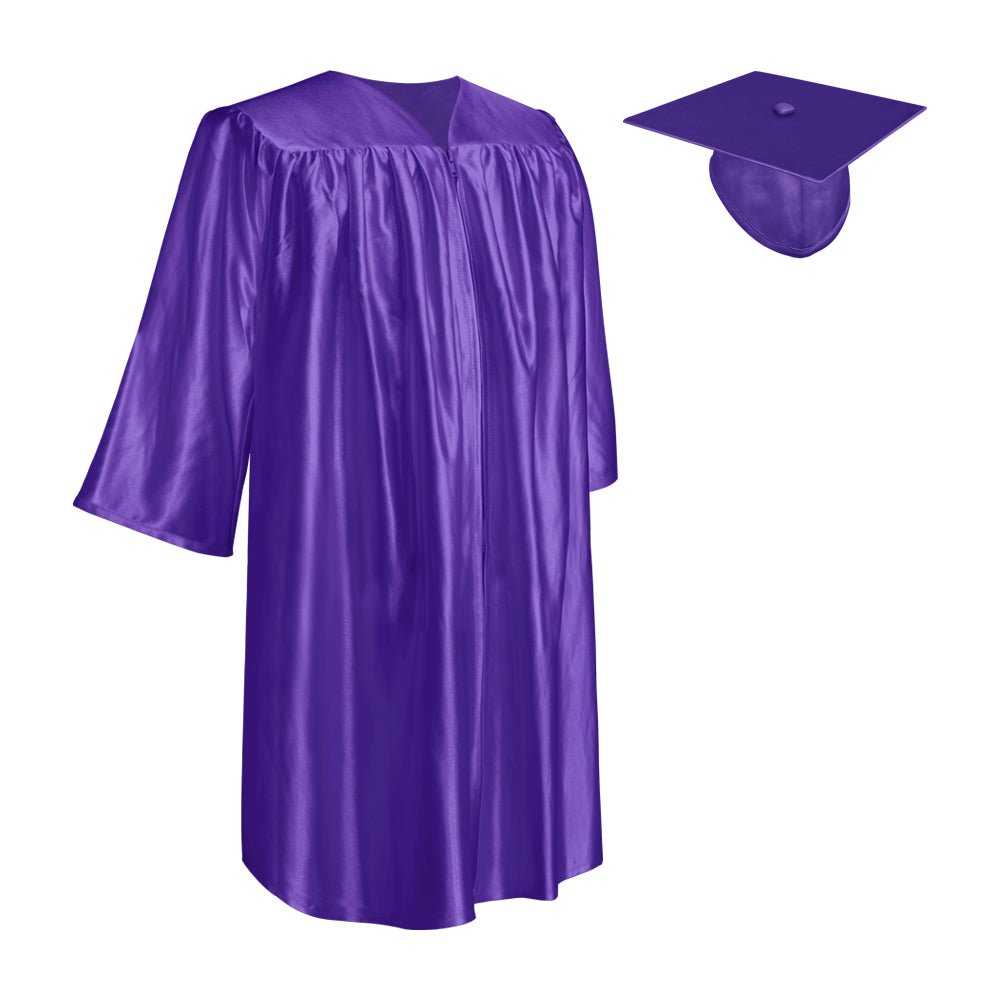 Shiny Purple Graduation Cap and Gown for Pre - school - Wholesale Grad Supply