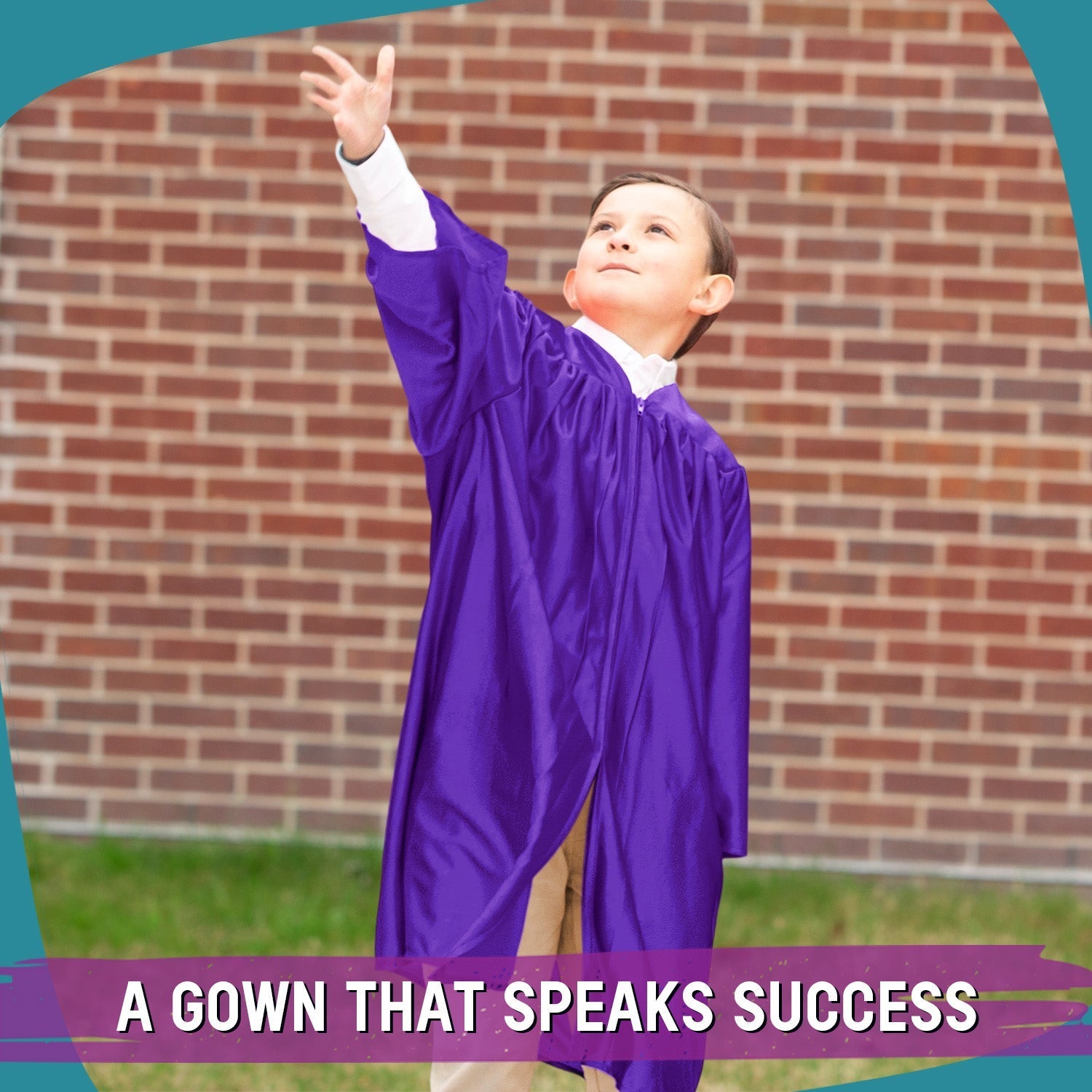 Shiny Purple Graduation Gown for Preschool - Wholesale Grad Supply