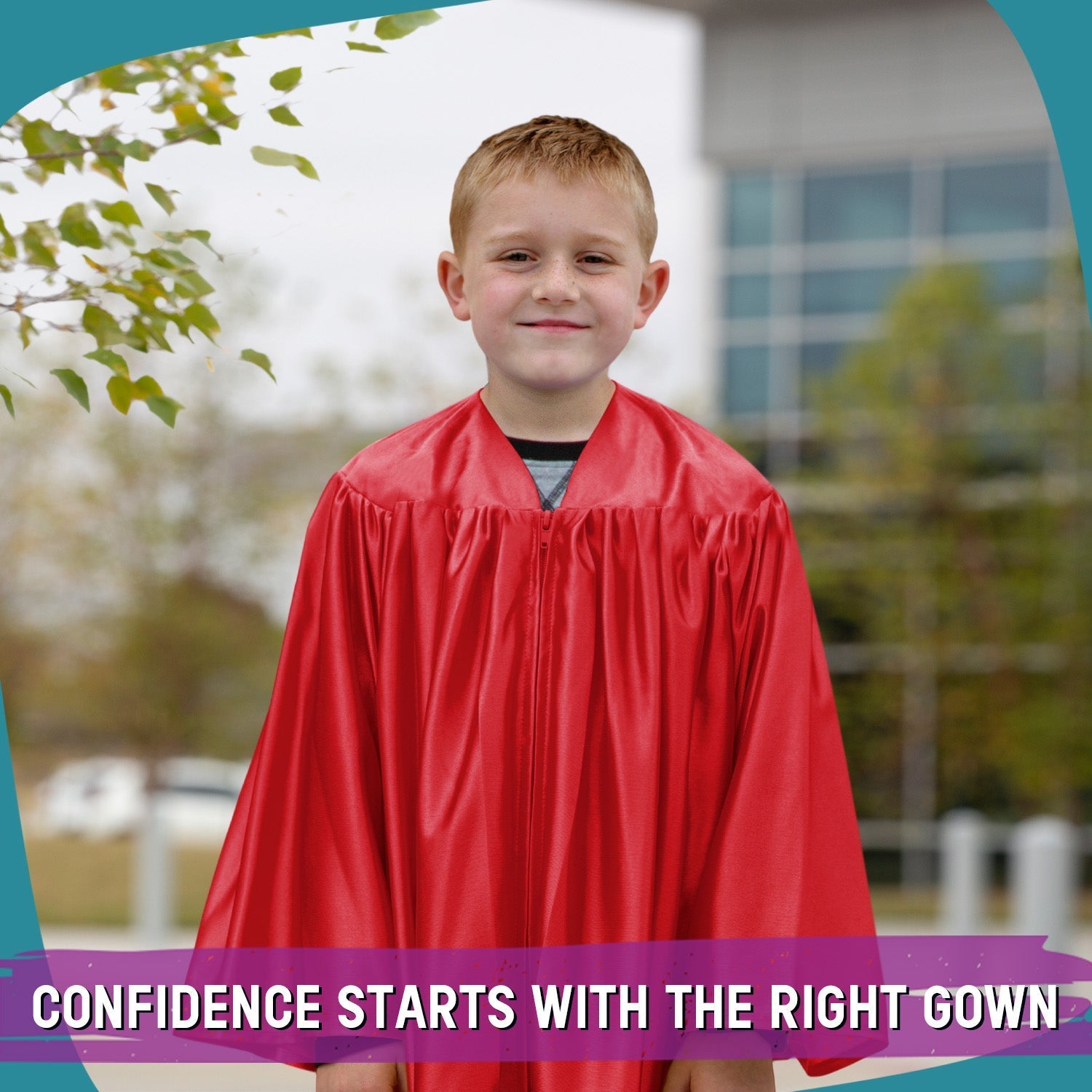 Shiny Red Graduation Gown for Preschool - Wholesale Grad Supply