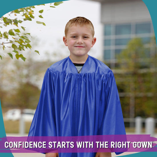 Shiny Royal Blue Graduation Gown for Preschool - Wholesale Grad Supply
