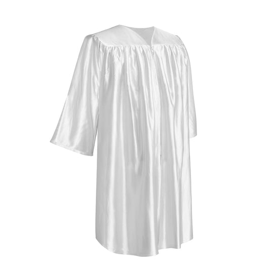 Shiny White Graduation Gown for Preschool - Wholesale Grad Supply
