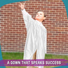 Shiny White Graduation Gown for Preschool - Wholesale Grad Supply