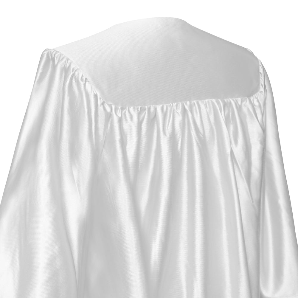 Shiny White Graduation Gown for Preschool - Wholesale Grad Supply